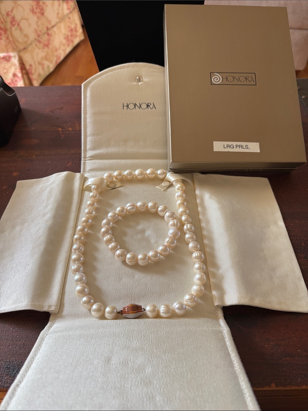 Honora Cream Pearl Necklace and Bracelet Set
